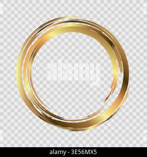 Difficult circle drawn with a brush. Frame. Grunge. Paint splatter Stock Vector