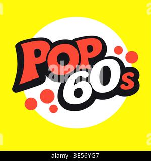 Bold retro design 1960s pop culture and graphic style. Flat vector composition Stock Vector