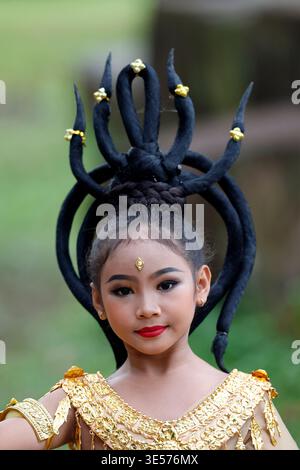 Young Cambodian dancer. Classical ballet. The dance of the Apsaras.  Siem Reap. Cambodia. Stock Photo