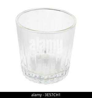 Faceted glass for serving alcohol and cocktails, isolated on a white background Stock Photo