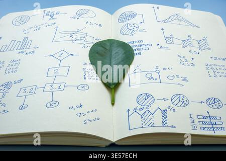 Responsible business sustainability concept with ecological data. Stock Photo
