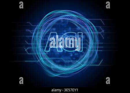 AGI Artificial General Intelligence concept Stock Photo
