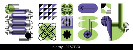 A bold abstract pattern with geometric shapes and vivid colors in a minimalist style. A modern vector background perfect for posters, flyers, banners, and festival themes. Stock Vector