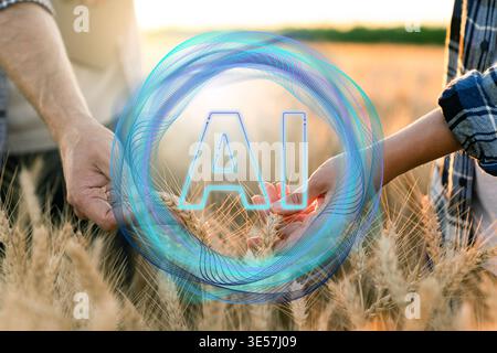 Using artificial intelligence in precision agriculture. Smart farming concept. Stock Photo