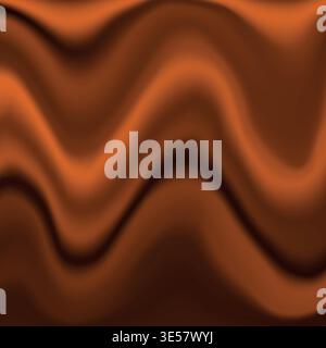Silk orange background. Abstract vector pattern with copy space. Liquid wave texture, smooth drapery wallpaper. Wedding fabric, satin. Wavy design for Stock Vector
