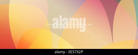 Warm pastel petal shapes, abstract background evoke gentle sunrise glow and layered translucent curves, creating calm modern composition ideal for Stock Vector