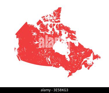 Map of Canada, sign silhouette. World Map Globe. Vector Illustration isolated on white background. North America continent Stock Vector