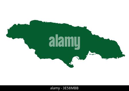 Map of Jamaica, sign silhouette. World Map Globe. Vector Illustration isolated on white background. Central America continent Stock Vector