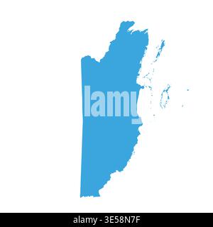 Map of Belize, sign silhouette. World Map Globe. Vector Illustration isolated on white background. Central America continent Stock Vector