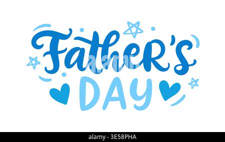 Fathers Day vector hand lettering greeting card Stock Vector