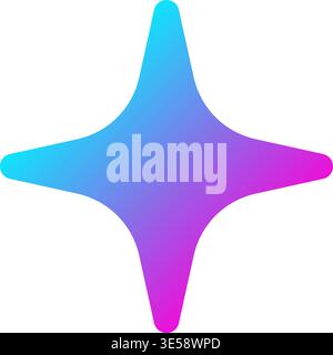 AI star icon. Artificial intelligence symbol. Gradient blue purple digital AI robot sign. Magic star smart assistant. Modern design element. Vector Stock Vector