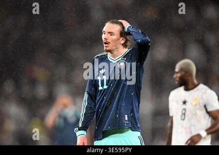 Football; Season 2025/2026; Season 2025/26; Friendly match; Friendly game; Germany against Ghana on March 30, 2026 in Stuttgart. UBz: 11 Nick Woltemade, Germany. Touches head. Stock Photo