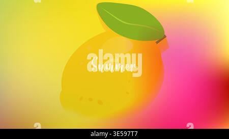 Vibrant summer mesh gradient background with Blurred Fruit soft color blends for ads, web design, banners, and marketing materials. vector illustration Stock Vector