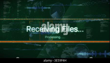 Displaying UI headline Receiving Files Stock Photo