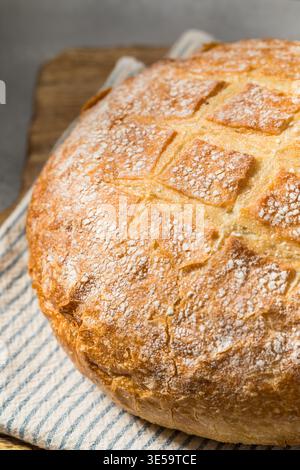 French Country Whole Wheat Sourdough Bread Loaf Ready to Eat Stock Photo