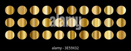 Gold gradients and metallic textures. Elegant designs with Foil and luxury Palette. Vector illustration Stock Vector