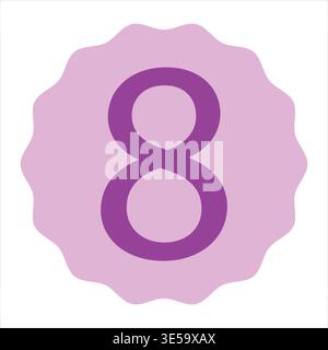 Colorful Number Eight Vector Illustration. Designed for education, counting concepts, math learning, infographics, branding and digital media projects Stock Vector
