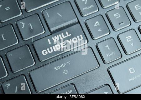 I will guide you on the button keyboard Stock Photo