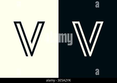 Professional V Alphabet Logo Design Stock Vector