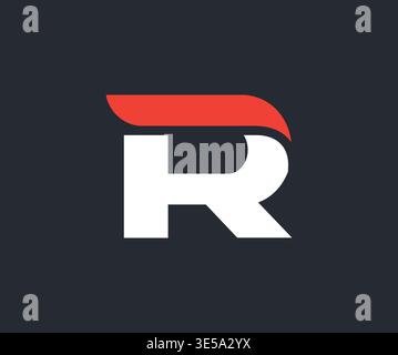 Modern Letter R Monogram Logo Design Stock Vector