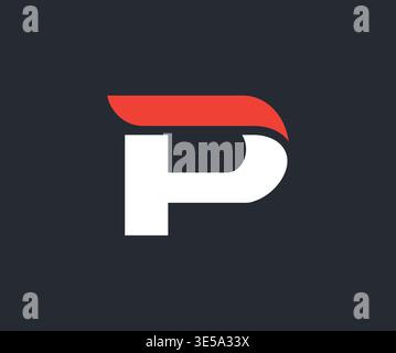 Modern Letter P Monogram Logo Design Stock Vector