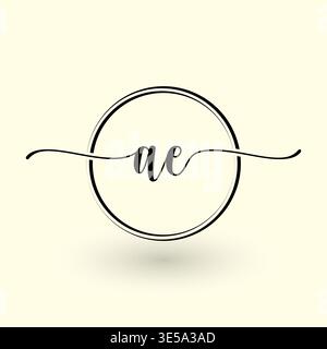 AE letter circle line logo Stock Vector