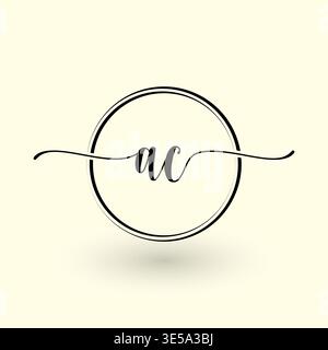 AC letter circle line logo Stock Vector