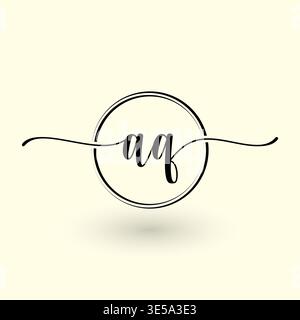 AG letter circle line logo Stock Vector