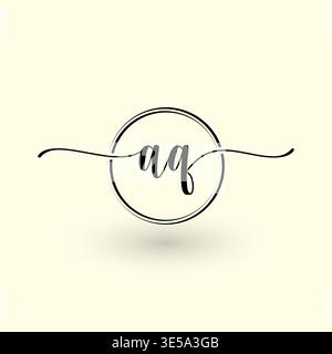 AG letter circle line logo Stock Vector