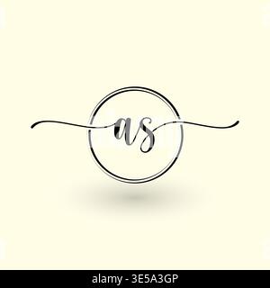 AS letter circle line logo Stock Vector