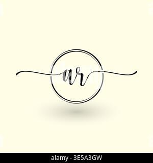 AR letter circle line logo Stock Vector