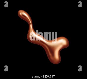 Copper metal drop, blob and liquid shape Stock Vector