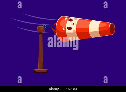 Cartoon funny weather windsock wind cone character Stock Vector