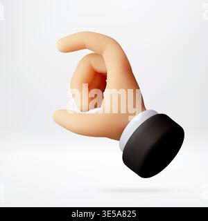 3D hand showing pinch gesture to indicate amount Stock Vector