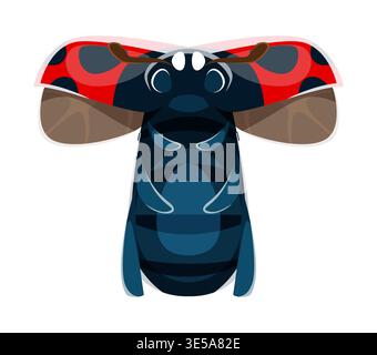 Ladybug cartoon insect font typeset letter T Stock Vector
