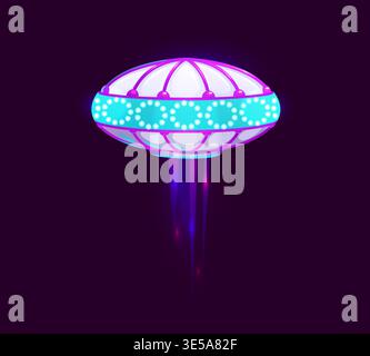 Cartoon UFO saucer for space galaxy game asset Stock Vector
