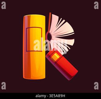 Novel book cartoon ABC typeset, font letter R Stock Vector