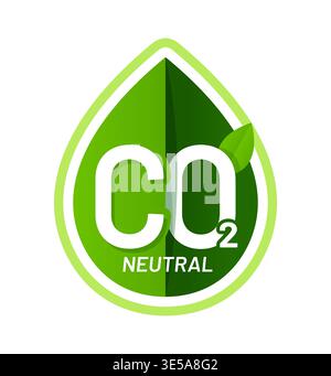 Co2 carbon greenhouse gas neutral emission icon Stock Vector