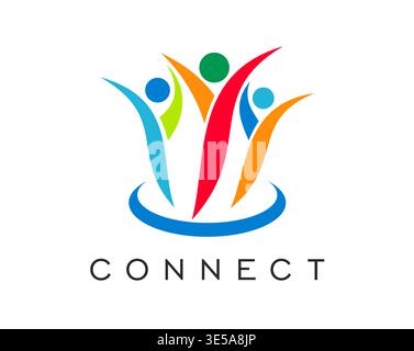 Friendship, community and people connect icon Stock Vector