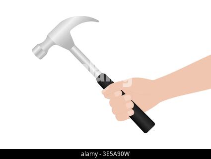 Hammer. Hand Tool or Mechanic Tool. Vector Illustration. Stock Vector