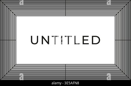 Centered untitled text displayed inside a wide rectangular frame with layered perspective border lines and a gallery style presentation. Stock Vector