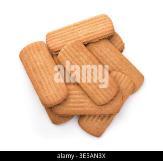 Top view of ginger biscuits isolated on white Stock Photo
