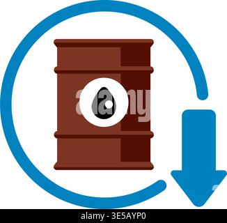 Oil price decrease pictogram icon silhouette vector illustration Stock Vector