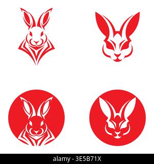 Realistic Rabbit Animal Logo Vector Stock Vector