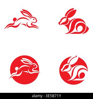 Simple Bunny Logo Clean Outline Stock Vector