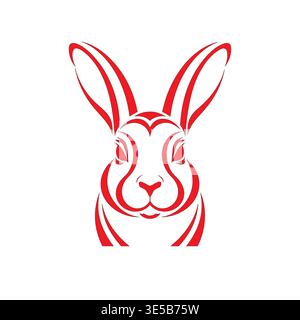 Modern Bunny Logo Black Vector Stock Vector
