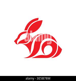 Bold Bunny Logo Clean Vector Stock Vector