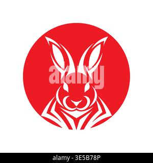 Cute Bunny Logo Simple Black Stock Vector
