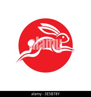 Rabbit Animal Logo Clean Outline Stock Vector