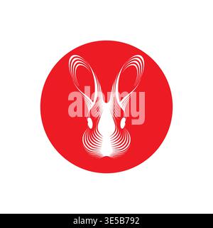 Rabbit Head Icon Clean Design Stock Vector